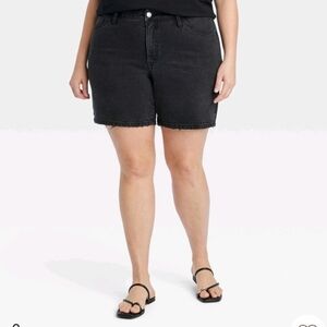 Ava & Viv Black Denim Cutoff Bermuda Shorts